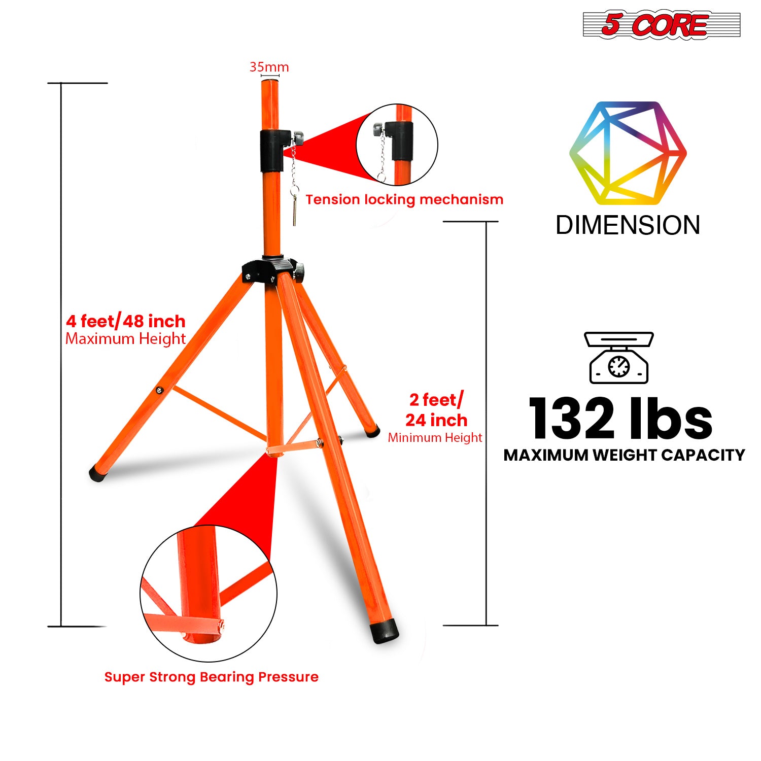 5코어 스피커 스탠드 삼각대 플로어형 짧은 조절식 DJ - Speaker Stand Tripod 리뷰 및 가격
