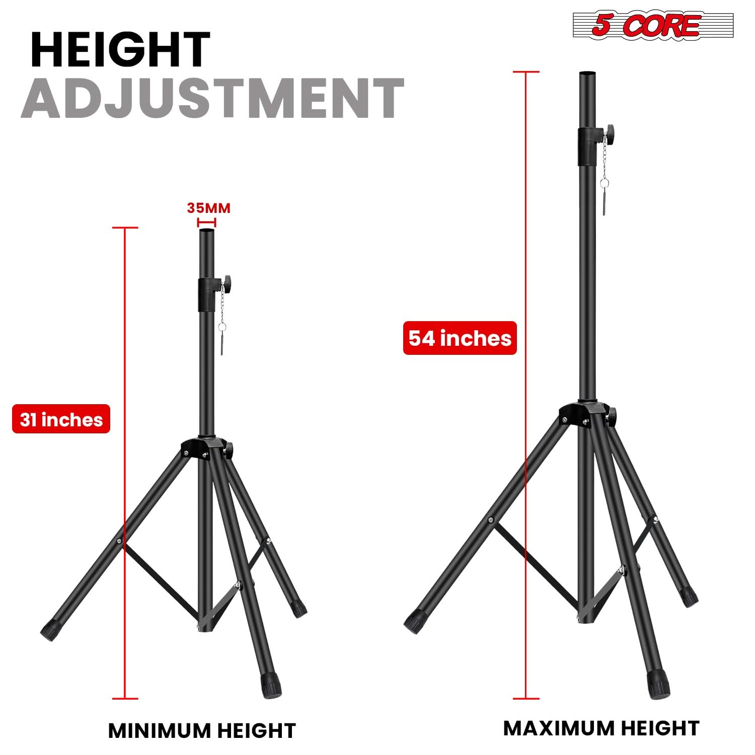 5코어 스피커 스탠드, 높이 조절 가능(31~54인치) - Speaker Stand Tripod 리뷰 및 가격