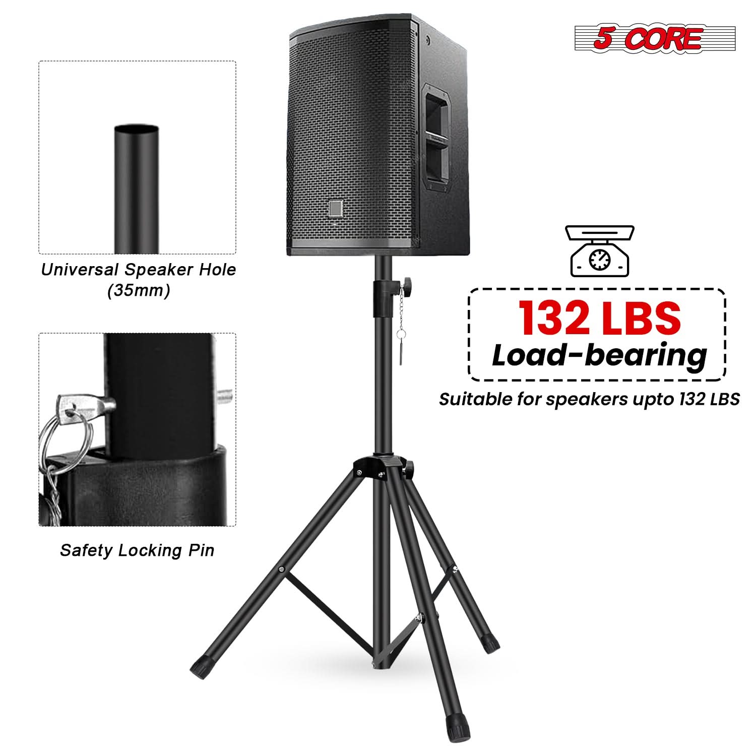 5코어 스피커 스탠드, 높이 조절 가능(31~54인치) - Speaker Stand Tripod 리뷰 및 가격