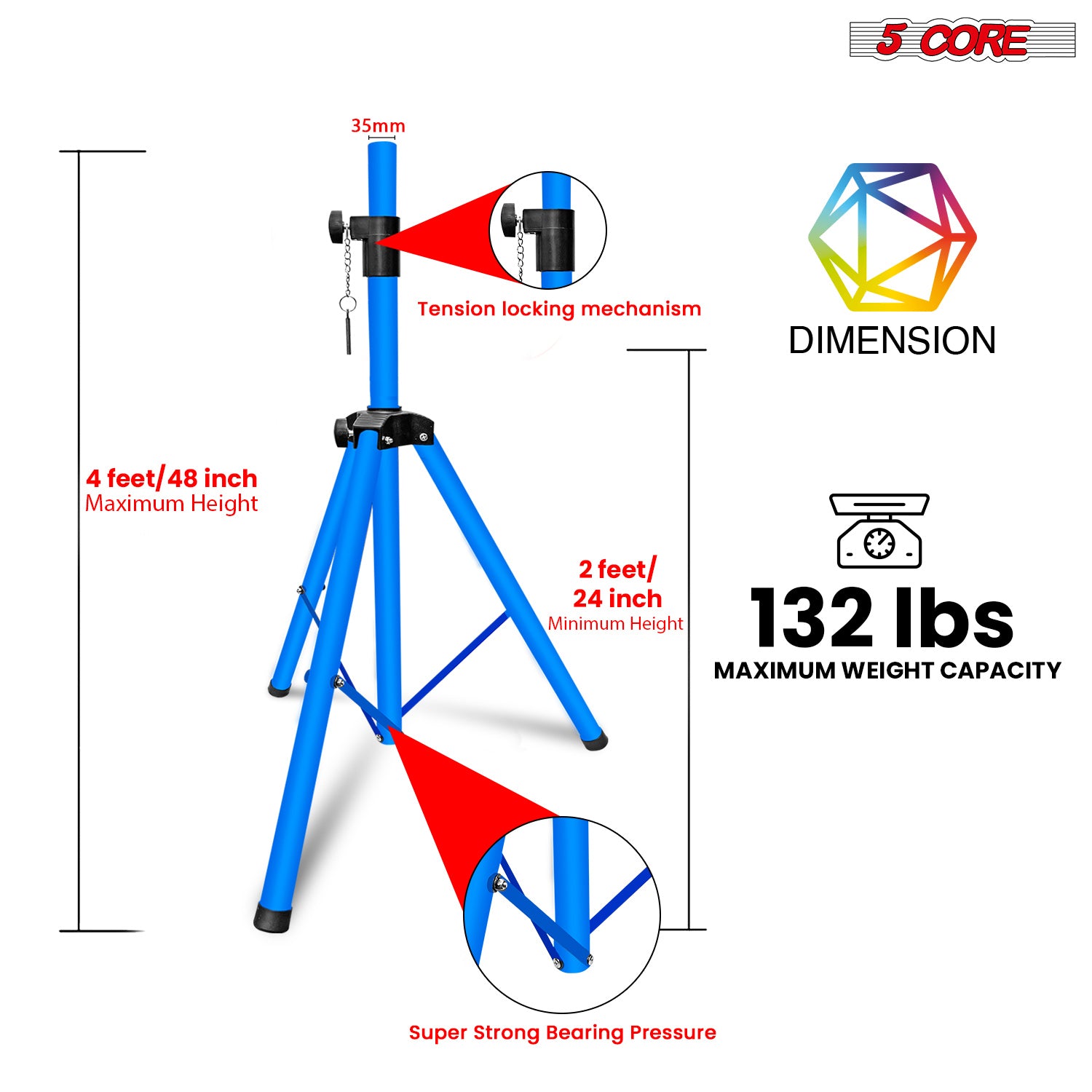 5코어 스피커 스탠드 삼각대 플로어형 짧은 조절식 DJ - Speaker Stand Tripod 리뷰 및 가격